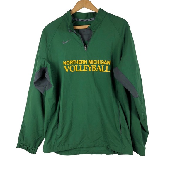 Northern Michigan Volleyball 1/4 Zip Pullover Jacket Small Green Mens - Picture 1 of 6